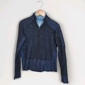 Mountain Hardwear Jacket Womens Large Blue Full Zip Wool Blend Hike Camp Work